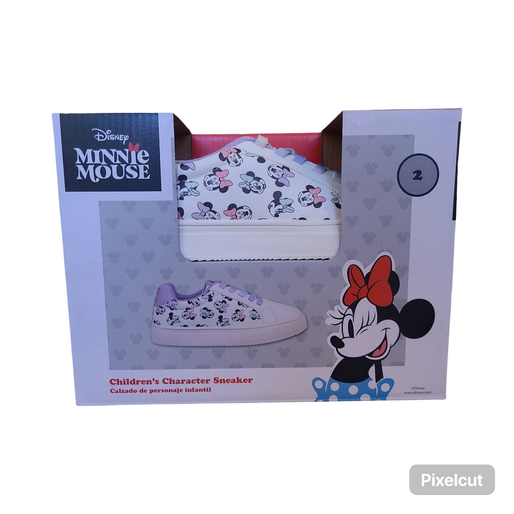 Disney White and Purple Minnie Mouse Sneakers Size 2